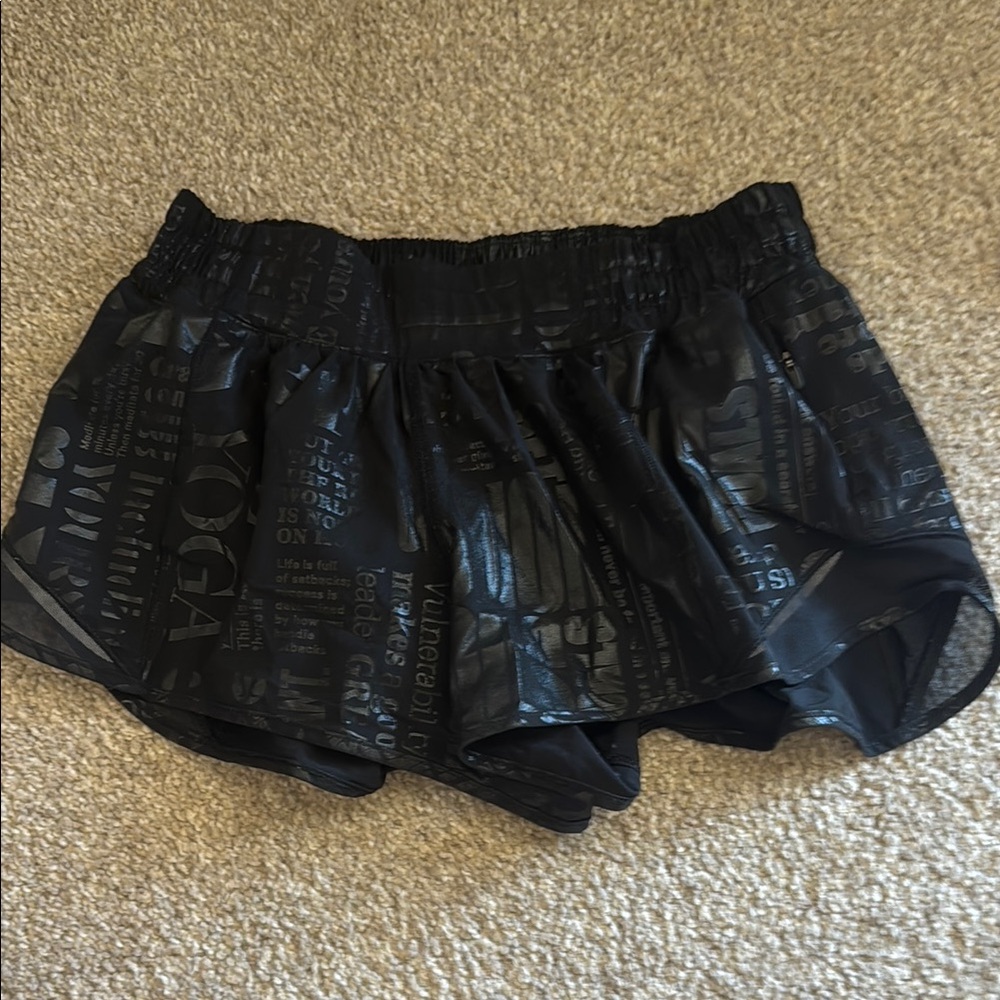 Black Graphic Print rare lululemon Shorts
